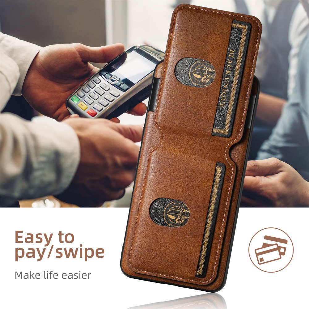 Luxury Wallet PU Leather Case  - Place Card Holder recension och pris